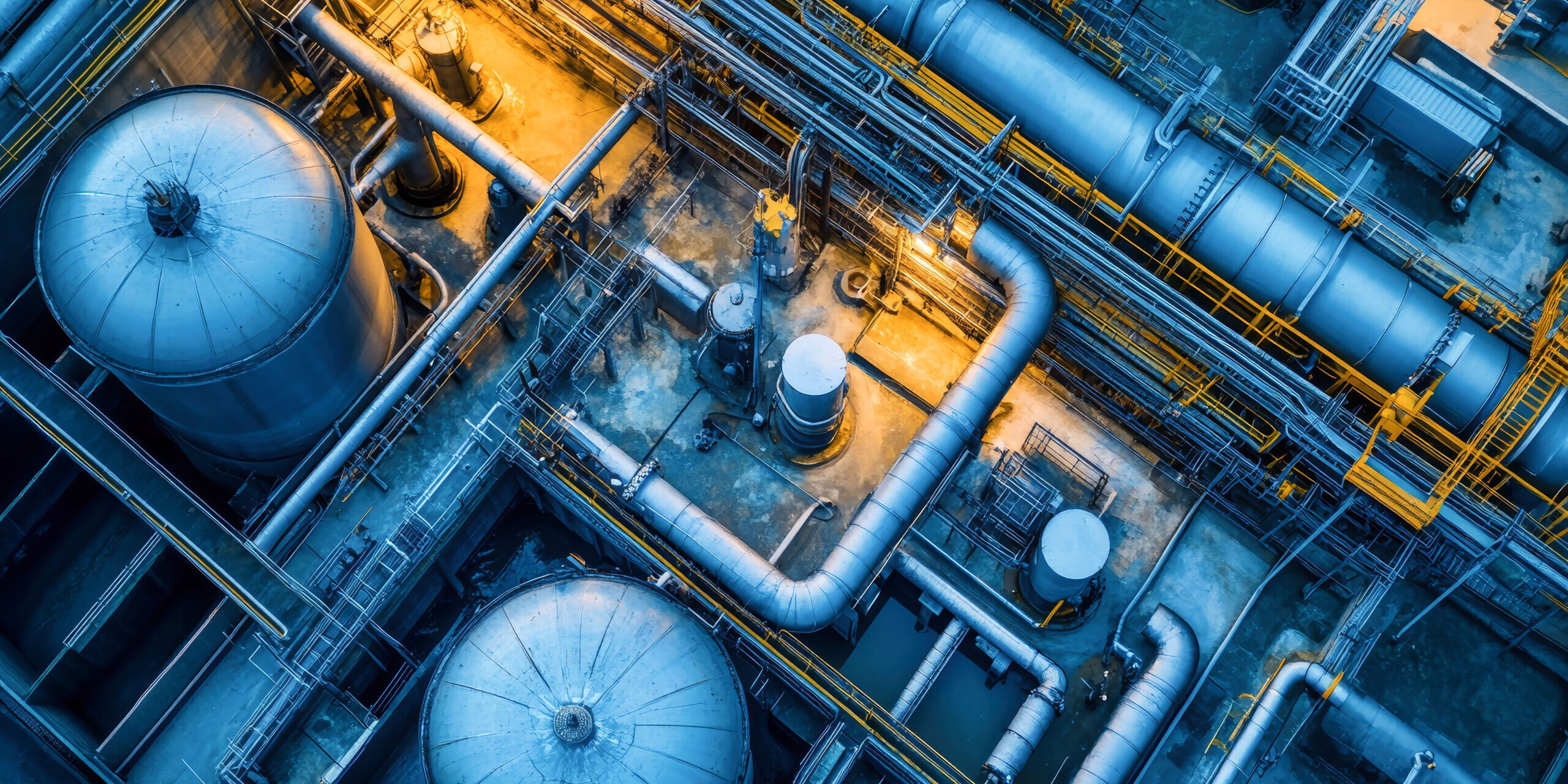 Exploring modern water treatment plant infrastructure from above